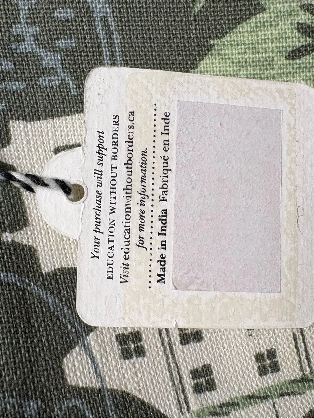 Danica Studio 100% Linen Village Print Cosmetic Bag NWT Zipper Pouch Gray Green